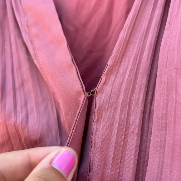 Anthropologie The Somerset Maxi Dress Satin Pink Rose XS Small Wedding - Picture 5 of 11